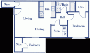 1 Bedroom Apartment Floor Plan (CH)