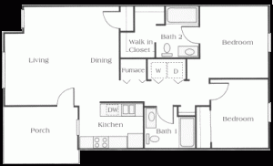 2 Bedroom Apartment Floor Plan (CW)